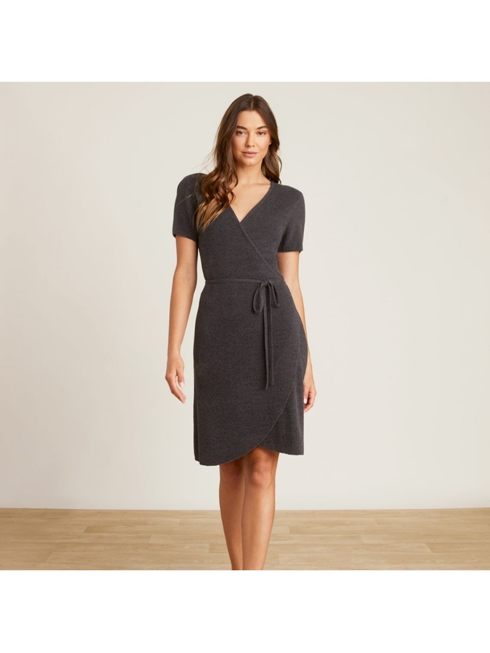 Barefoot Dreams Cozy Chic Ultra Lite: Wrap Dress in Carbon